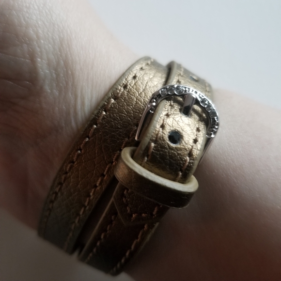 Wrap bracelet bronze color Silver tone buckle CN - Picture 14 of 16